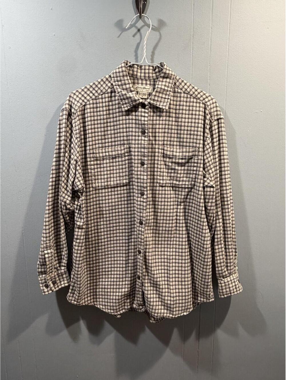 Womens Eddie Bauer Plaid Button Up Shirt Size Medium